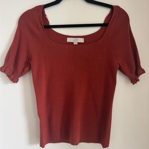 NWOT LOFT Women's Short Sleeve Top in Deep Rust
